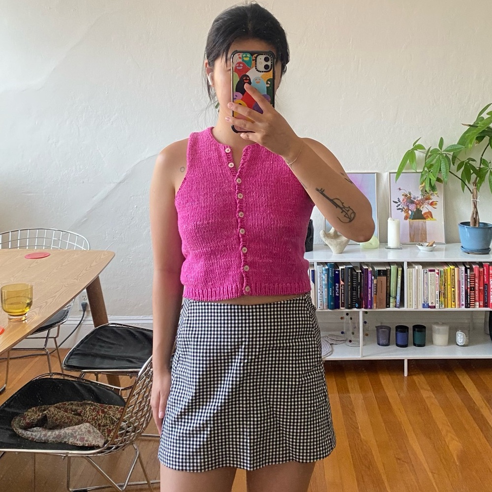Urban Outfitters Black and White Checkered gingham skirt